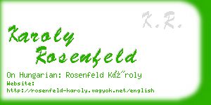 karoly rosenfeld business card